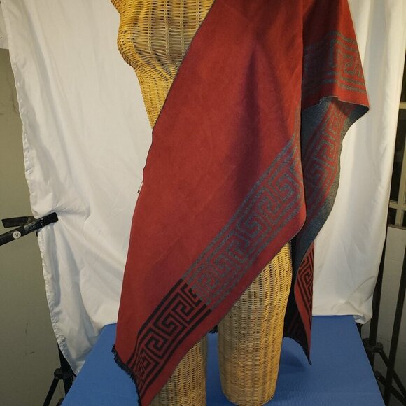 Portabella Collection Other - Men's Portabella Collection Winter Scarf - Red with Black Greek Key Design